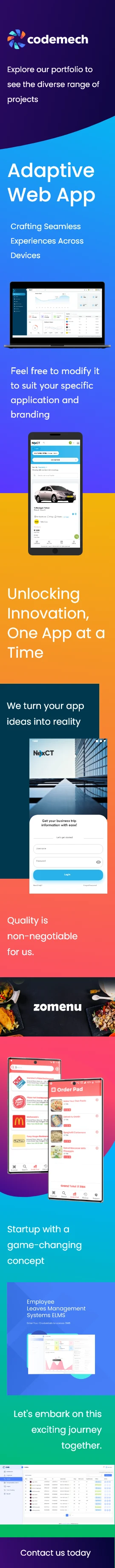 This image shows our recent portfolio displayed on a phone screen.