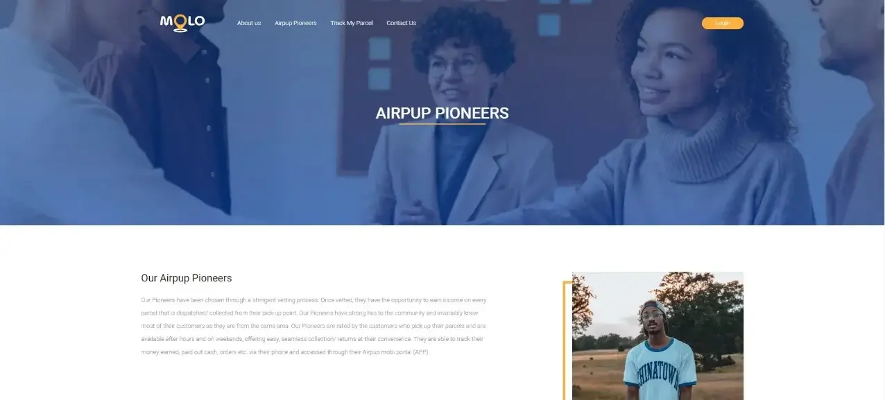 This image highlights the MOLO portfolio project, featuring key user management functionalities.