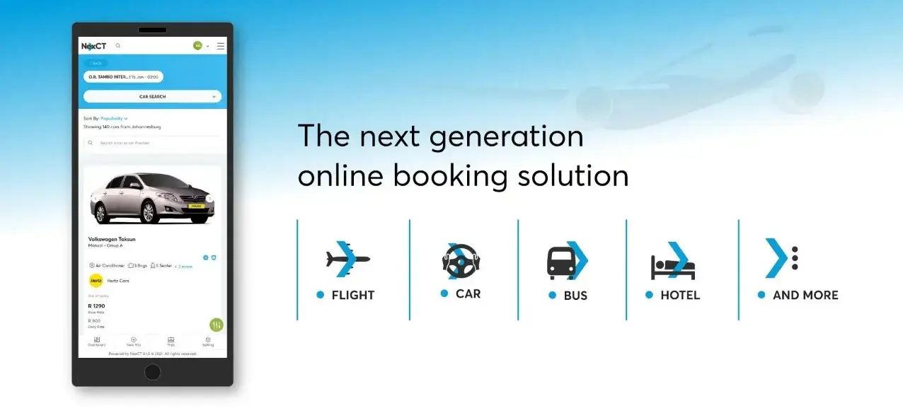 This image showcases our NexCT portfolio project, featuring its online booking solution across multiple services.