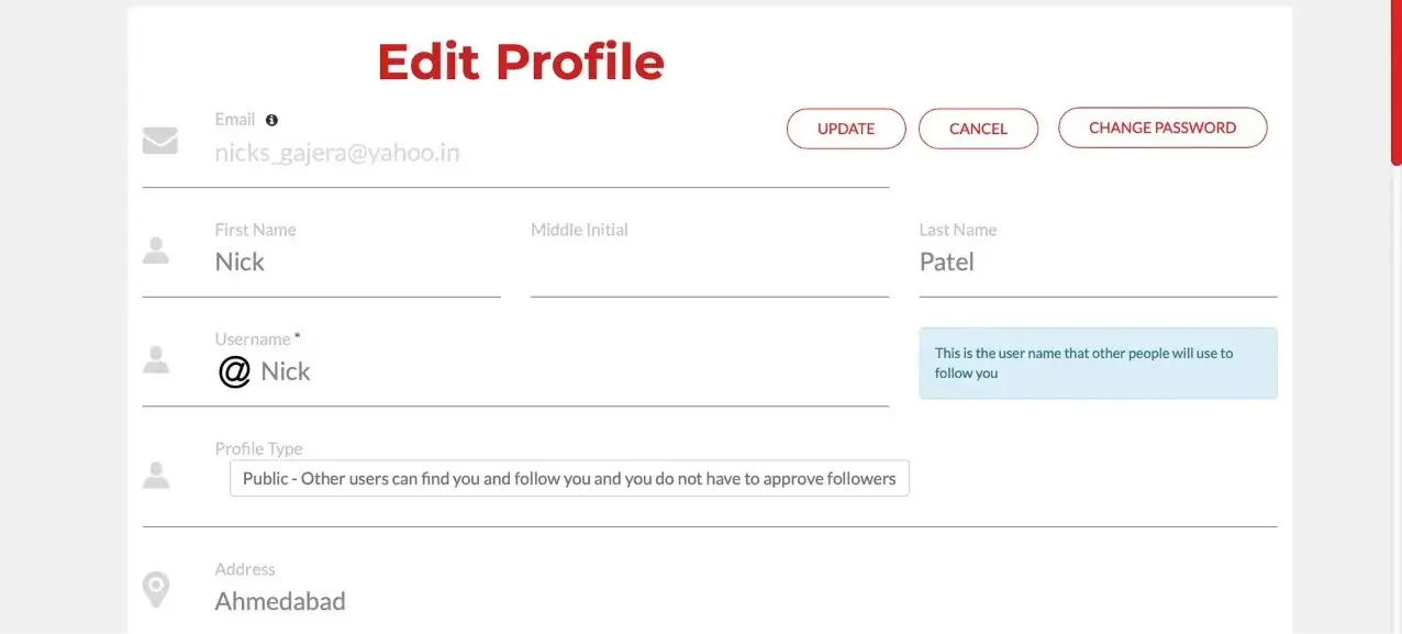 This image highlights our portfolio project called "Edit Profile" in PhotoEnroll.