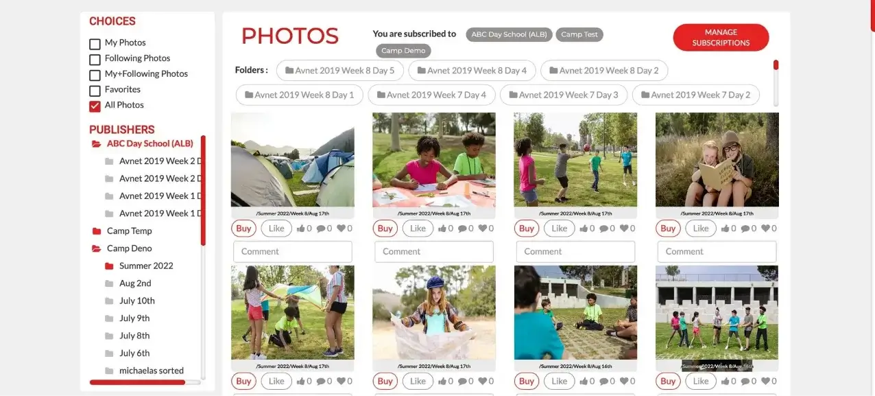 This image showcases our portfolio project, specifically the feature for displaying all images.