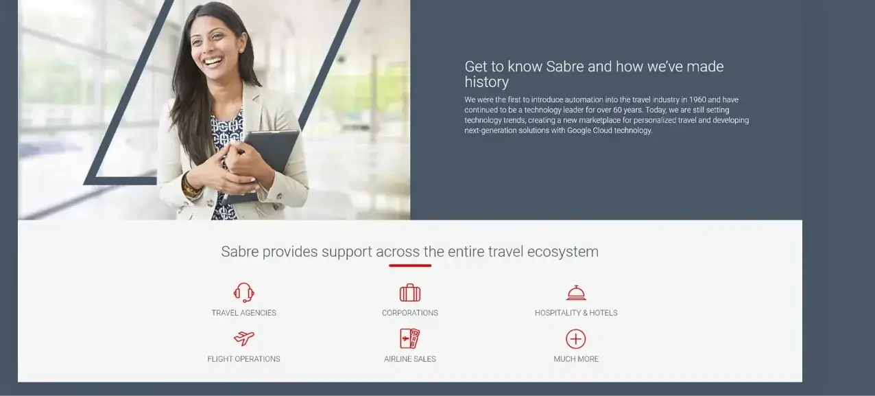 This image showcases get to know sabre and how we've made history