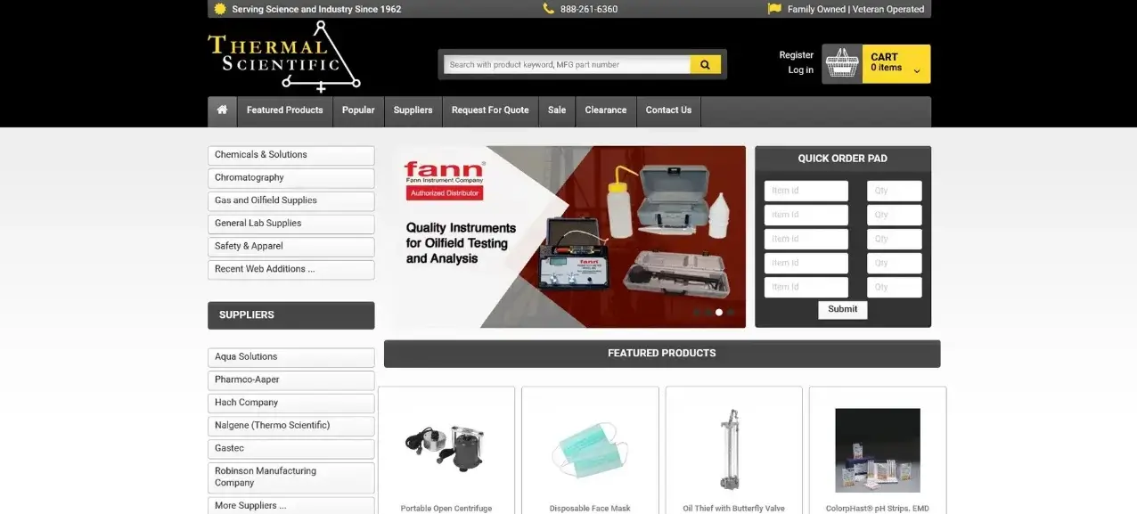 inner page of SciTimech E-Commerce platform