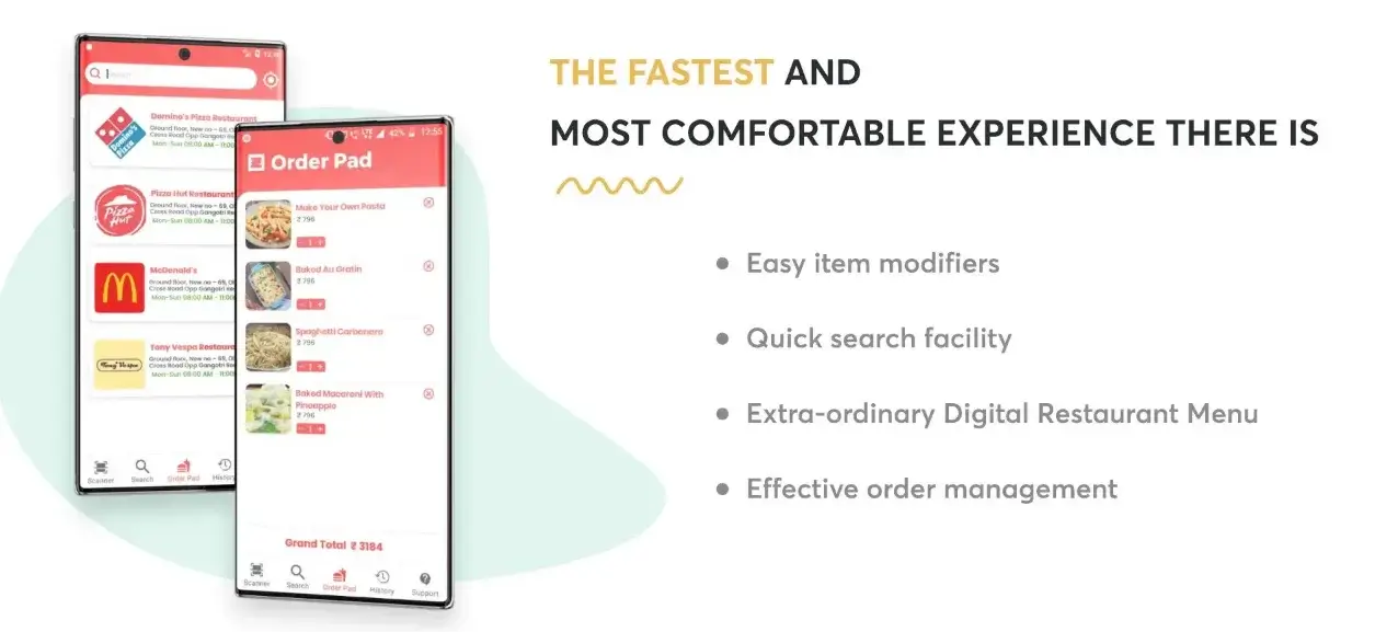 This image showcases benefits of using Zomenu food delivery App.